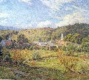 Metcalf, Willard Leroy The Village- September Morning painting